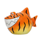 Dieren spaarpot tijgerhaai 13 13 x 11 x 7,5 cm - Haaien dieren cadeau spaarpotten - Geld sparen - Leren omgaan met geld - Oranje