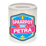 Bellatio Decorations Kinder spaarpot voor Petra - keramiek - naam spaarpotten