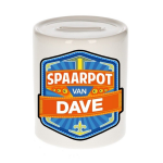 Bellatio Decorations Kinder spaarpot voor Dave - keramiek - naam spaarpotten