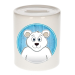 Bellatio Decorations Vrolijke ijsbeer dieren spaarpot 9 cm - ijsberen - spaarpotten voor kinderen