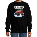 Bellatio Decorations Foute kersttrui / sweater monstertruck - vol gas ouwe - stoeree kersttrui voor kinderen - kerstkleding / christmas outfit - Zwart