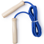 Springtouw 240 cm met houten handvatten - Buitenspeelgoed - Sportief speelgoed voor jongens/meisjes/kinderen - Blauw