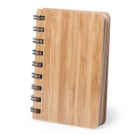 Notitieboekje/schriftje met bamboe kaft 9 x 12 cm - Bruin