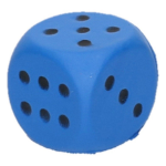 Foam dobbelsteen 4 x 4 cm - Speelgoed dobbelstenen - Blauw
