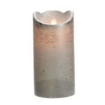LED kaars/stompkaars zilver 15 cm flakkerend - Kerst diner tafeldecoratie - Home deco kaarsen - Silver