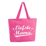 Bellatio Decorations Liefste Mama shopper tas - fuchsia - 47 x 34 x 12,5 cm - boodschappentas / strandtas - Roze