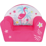 Flamingo kinderstoel/kinderfauteuil 33 x 52 x 42 cm kindermeubels - Safaridieren vogels - thema - Kinderkamer meubeltjes - Stoelen/fauteuils voor jongens/meisjes/kinderen - Roze