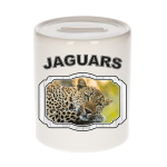 Bellatio Decorations Dieren liefhebber luipaard spaarpot 9 cm jongens en meisjes - keramiek - Cadeau spaarpotten jaguars/ luipaarden liefhebber