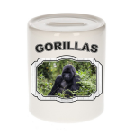Bellatio Decorations Dieren liefhebber gorilla spaarpot 9 cm jongens en meisjes - keramiek - Cadeau spaarpotten gorilla apen liefhebber