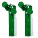 Set van 4x stuks zak ventilators/waaiers met water verstuiver - Mini hand ventilators van 16 cm - Groen