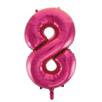 Cijfer 8 folie ballon van 86 cm - Roze