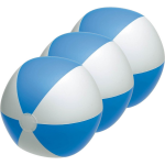 3x Opblaasbare strandballen/wit 28 cm speelgoed - Buitenspeelgoed strandballen - Opblaasballen - Waterspeelgoed - Blauw