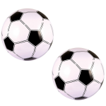 3x stuks opblaasbare speelgoed strandballen voetballen 41 cm - Strandballen - Buiten speelgoed - Strand speelgoed - Wit