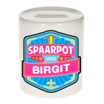 Bellatio Decorations Kinder spaarpot voor Birgit - keramiek - naam spaarpotten