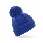 Beechfield Winter muts voor kinderen kobalt gebreid met pompom - jongens en meisjes mutsen - Blauw