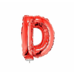 Rode opblaas letter ballon D op stokje 41 cm - Rood