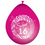 Folat 8x sweet 16 leeftijd ballonnen - Roze