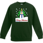 e kersttrui pinguin voor kerstboom voor jongens en meisjes - Kerstruien kind - Groen