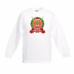 Bellatio Decorations Kerst sweater / Kersttrui voor kinderen met rendier Rudolf print jongens / meisjes sweater - Wit
