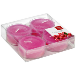 Trend Candles 4x Maxi geurtheelichtjes cranberry/ 8 branduren - Geurkaarsen cranberrygeur/veenbessengeur - Grote waxinelichtjes - Roze