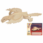 Houten dieren 3D puzzel Archaeopteryx dinosaurus vogel - Speelgoed bouwpakket 28 x 23 x 9,5 cm - Bruin