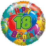 Folie ballon 18 Happy Birthday 35 cm - Folieballon verjaardag 18 jaar 35 cm