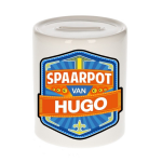 Bellatio Decorations Kinder spaarpot voor Hugo - keramiek - naam spaarpotten