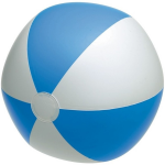 1x Opblaasbare strandbal/wit 28 cm speelgoed - Buitenspeelgoed strandballen - Opblaasballen - Waterspeelgoed - Blauw