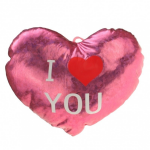 Pluche glimmend hart met tekst I love you - Valentijnsdag cadeau - Roze