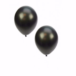 10x stuks metallice grote ballonnen 36 cm - Feestartikelen/versiering - Zwart