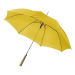 Bellatio Design Automatische paraplu 102 cm doorsnede in het - grote paraplu met houten handvat - Geel