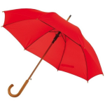 Rode luxe paraplu met houten handvat in haakvorm 103 cm - Paraplu - Regen - Rood