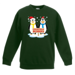 Bellatio Decorations e kersttrui met 2 pinguin vriendjes voor jongens en meisjes - Kerstruien kind - Groen