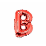 Rode opblaas letter ballon B op stokje 41 cm - Rood