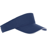 Sol-s Navy blauw/wit zonneklep petje voor volwassenen - Katoenen donkerblauwe/witte zonnekleppen met klittenbandsluiting - Dames/heren