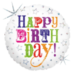 Folie cadeau sturen helium gevulde ballon Happy Birthday 46 cm - Folieballon verjaardag versturen/verzenden