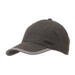 Grijze baseballcap 5-panel voor volwassenen met reflecterende rand - Grijs