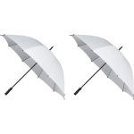 Falcone 2x Golf stormparaplus windproof 130 cm - Stormproof paraplus - Wit
