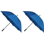 Falcone 2x Golf stormparaplus donkerblauw windproof 130 cm - Stormproof paraplus