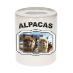 Bellatio Decorations Dieren liefhebber alpaca spaarpot 9 cm jongens en meisjes - keramiek - Cadeau spaarpotten alpacas liefhebber