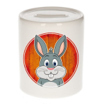 Bellatio Decorations Vrolijke konijn dieren spaarpot 9 cm - keramiek - spaarpotten voor kinderen