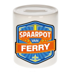 Bellatio Decorations Kinder spaarpot voor Ferry - keramiek - naam spaarpotten