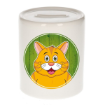 Bellatio Decorations Vrolijke oranje katten dieren spaarpot 9 cm - spaarpotten voor kinderen
