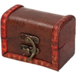 Merkloos Houten opbergkistje rood 8 cm - Sieraden kistje/doosje vintage - Bruin
