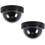 2x Dummy nep koepel beveiligingscamera met ledlampje 12 cm - Beveiligingsmateriaal - Beveiligingscamera - Inbraakbeveiliging - Huis beveiligen - Zwart
