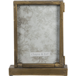 Clayre & Eef Fotolijst - 16*5*20 cm / 13*18 cm - transparant - metaal / glas - - 2F0785 - Goud