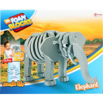 Toi-Toys 3D puzzel olifant junior 31,5 cm foam 75-delig - Grijs