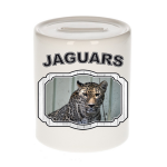 Bellatio Decorations Dieren liefhebber jaguar spaarpot 9 cm jongens en meisjes - keramiek - Cadeau spaarpotten jaguars liefhebber