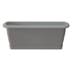 Prosperplast 1x Kunststof Respana plantenbak/bloembak licht 49 cm inclusief onderzetter - Tuin decoraties - Grijs