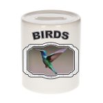 Bellatio Decorations Dieren liefhebber kolibrie vogel vliegend spaarpot 9 cm jongens en meisjes - keramiek - Cadeau spaarpotten vogels liefhebber
